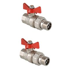 Комплект кульових кранів 1/2" (прямі)