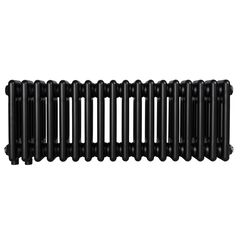 Трубчастий радіатор Warm Well Column 3 300x830 (Чорний підкл. нижнє) 18 секцій, Колір: Чорний, Висота: 300, Довжина: 830, Підключення: Нижнє, Обігріваєма площа: 8