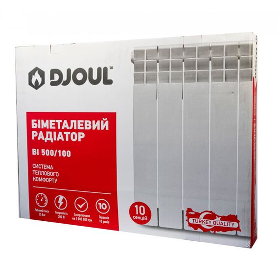 Біметалевий радіатор Djoul 500x960 (12 секцій), Висота: 500, Довжина: 960, зображення 2