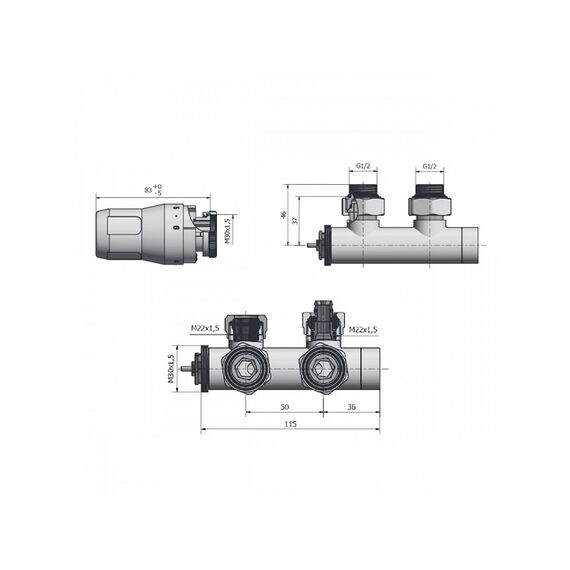 Heat Base Duo-Plex білий, кутовий HB02KLC-R9016, Колір: Білий, зображення 3