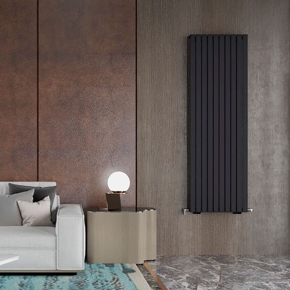 Батарея вертикальна Ideale Jolanda 1 1800х590 бокове підключення чорний - 10 секцій, Висота: 1800, Довжина: 590, Трубність: 1 трубний, зображення 3