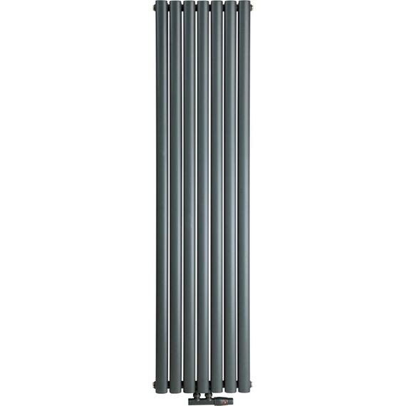 Високий радіатор Luxrad Oval 2 1700х410, підкл.D 88, Антрацит, Колір: Антрацит, Висота: 1700, Довжина: 410, Трубність: 2 трубний