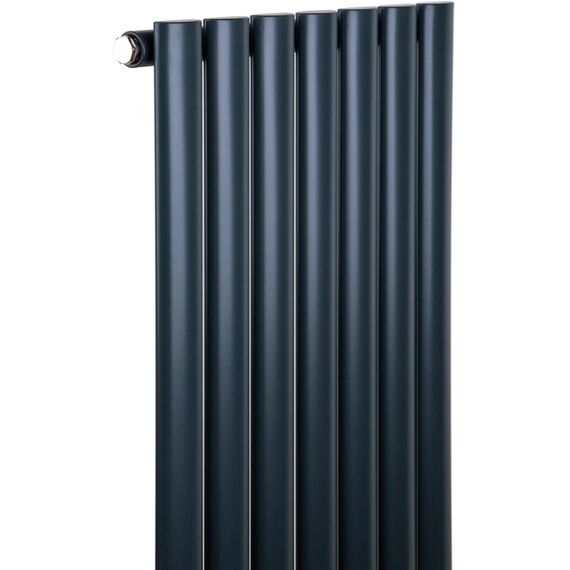 Високий радіатор Luxrad Oval 2 1700х410, підкл.D 88, Антрацит, Колір: Антрацит, Висота: 1700, Довжина: 410, Трубність: 2 трубний, зображення 3