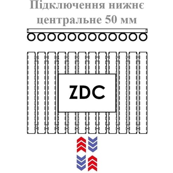 Високий радіатор Luxrad Oval 1 1700х410х50, нижнє підключення ZDC, білий, Колір: Білий, Висота: 1700, Довжина: 410, Трубність: 1 трубний, зображення 9