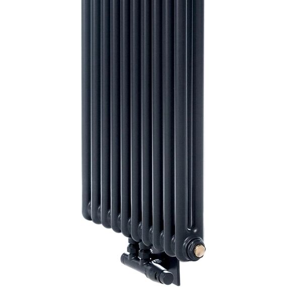 Високий радіатор Luxrad Columnus 2 1800х450, нижнє підключення, RAL7016 антрацит, Висота: 1800, Довжина: 450, Трубність: 2 трубний, зображення 2