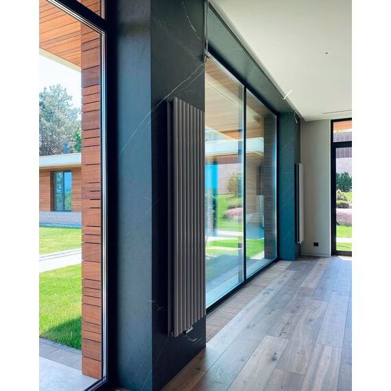 Високий радіатор Luxrad Oval 2 1700х410, підкл.D 88, Антрацит, Колір: Антрацит, Висота: 1700, Довжина: 410, Трубність: 2 трубний, зображення 8