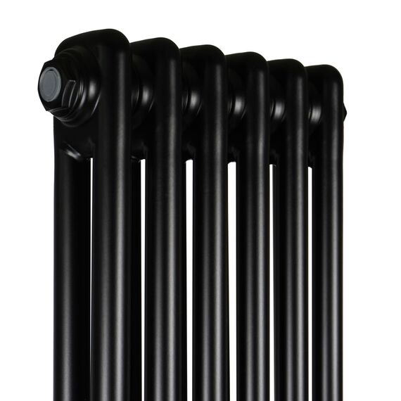 Трубчастий радіатор Warm Well Column 2 1800x560 (Чорний, підкл. нижнє) 12 секцій, Колір: Чорний, Висота: 1800, Довжина: 560, Трубність: 2 трубний, Підключення: Нижнє, Обігріваєма площа: 10, Тепловіддача, 75/65 (Δ 50): 840, зображення 3