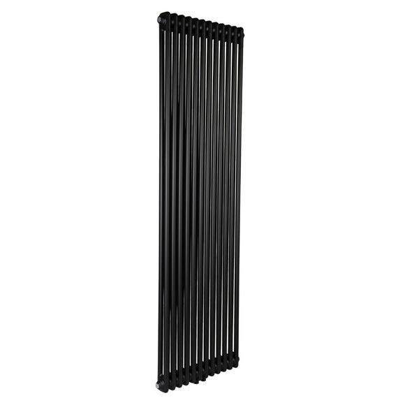 Трубчастий радіатор Warm Well Column 2 1800x560 (Чорний, підкл. нижнє) 12 секцій, Колір: Чорний, Висота: 1800, Довжина: 560, Трубність: 2 трубний, Підключення: Нижнє, Обігріваєма площа: 10, Тепловіддача, 75/65 (Δ 50): 840, зображення 2