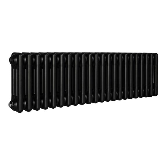 Трубчастий радіатор Warm Well Column 3 300x1010 (Чорний підкл. бокове) 22 секцій, Колір: Чорний, Висота: 300, Довжина: 1010, Підключення: Бокове, Обігріваєма площа: 10, зображення 2