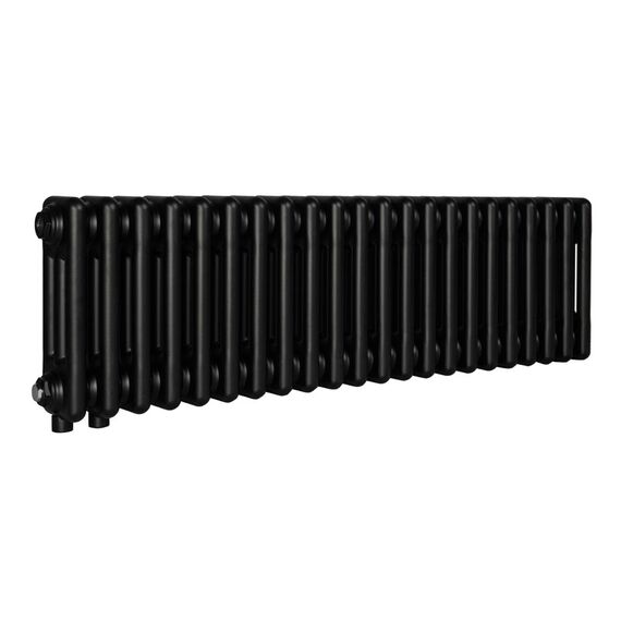 Трубчастий радіатор Warm Well Column 3 300x1010 (Чорний підкл. нижнє) 22 секцій, Колір: Чорний, Висота: 300, Довжина: 1010, Підключення: Нижнє, Обігріваєма площа: 10, зображення 2