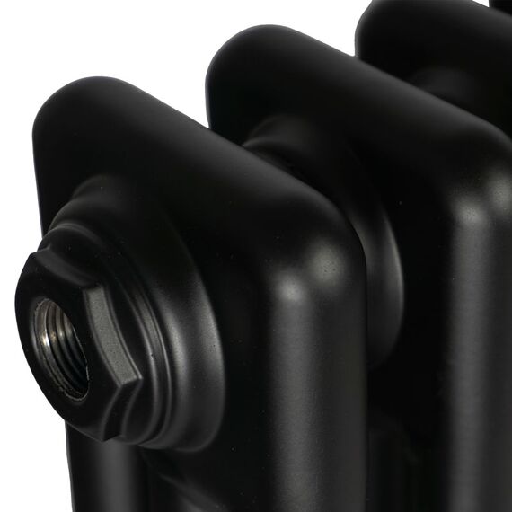 Трубчастий радіатор Warm Well Column 3 500x560 (Чорний підкл. нижнє) 12 секцій, Колір: Чорний, Висота: 500, Довжина: 560, Підключення: Нижнє, Обігріваєма площа: 9, зображення 5