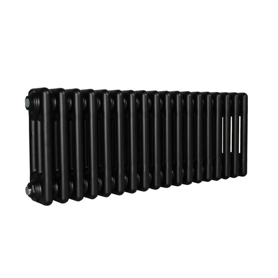Трубчастий радіатор Warm Well Column 3 300x830 (Чорний підкл. бокове) 18 секцій, Колір: Чорний, Висота: 300, Довжина: 830, Підключення: Бокове, Обігріваєма площа: 8, зображення 2