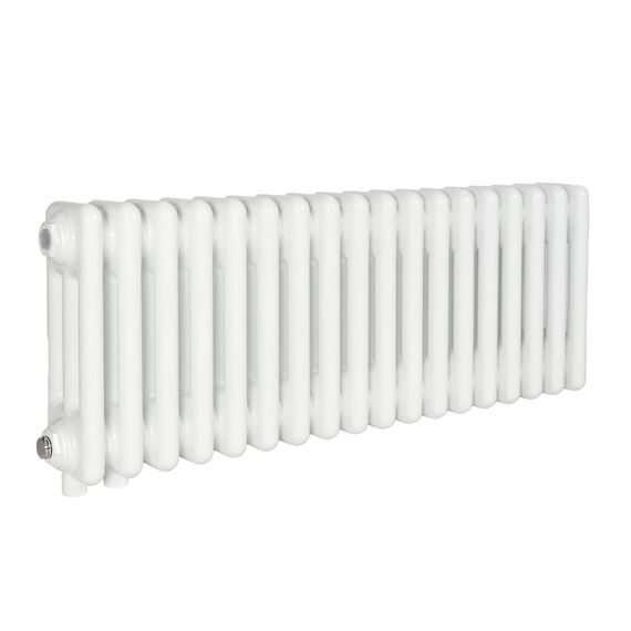 Трубчастий радіатор Warm Well Column 3 300x830 (Білий підкл. нижнє) 18 секцій, Колір: Білий, Висота: 300, Довжина: 830, Підключення: Нижнє, Обігріваєма площа: 8, зображення 2