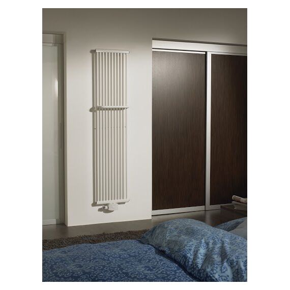 Вертикальний радіатор Betatherm PS STYLE 1 1800x405 (Білий RAL9016M, підк. №99), Колір: Білий, Висота: 1800, Довжина: 405, Трубність: 1 трубний, Підключення точне: Нижнє: Центральне, зображення 2