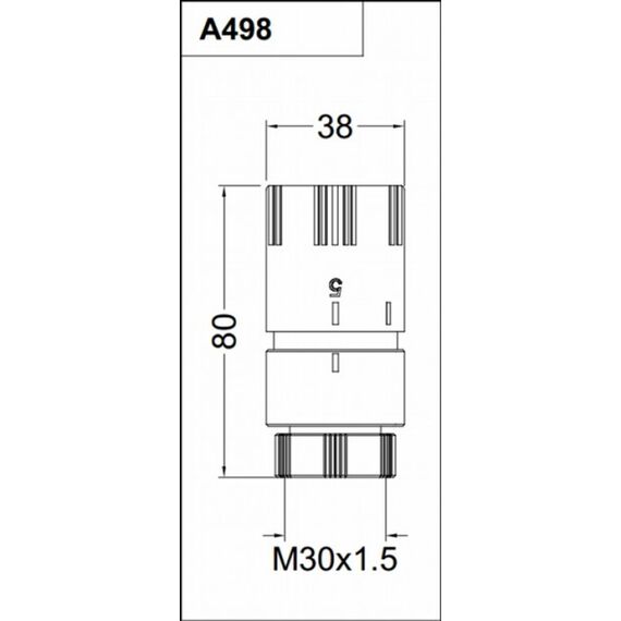 Терморегулятор Carlo Poletti M30 x 1.5 білий (A49800A), зображення 2