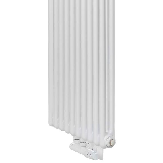 Високий радіатор Luxrad Columnus 2 1800х450, підкл.D 66 Білий, Колір: Білий, Висота: 1800, Довжина: 450, Трубність: 2 трубний, Підключення точне: Нижнє: Центральне, зображення 4