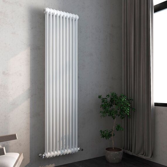 Висока батарея Zehnder Charleston 2 1792*460 (Білий RAL 9016, підкл. №5510), Колір: Білий, Висота: 1800, Довжина: 460, Трубність: 2 трубний, Підключення точне: Нижнє: Праворуч