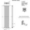 Вертикальний радіатор Betatherm Praktikum 2 1800x425 (Чорний RAL9005М, підк. №99), Колір: Чорний, Висота: 1800, Довжина: 425, Трубність: 2 трубний, зображення 4